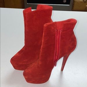 Christian Louboutin Suede Platform Booties